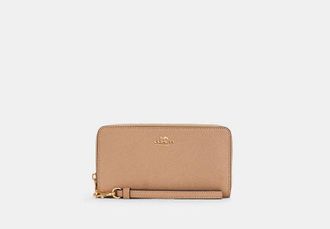 Coach Long Zip Around Wallet in Beige | Leather