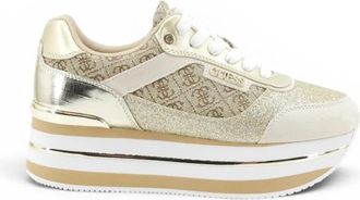 Guess Hansin Sneaker - Dames - Sneakers - Beige - 40 EU - Leer - Schoenen