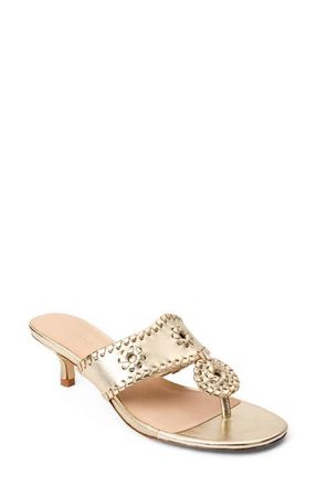 Jack Rogers Jacks Kitten Heel Flip Flop in Platinum at Nordstrom, Size 7.5