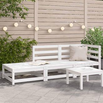 vidaXL Vidaxl - Sof&aacute; Jard&iacute;n Con Reposapi&eacute;s 2 Plazas Madera Maciza Pino Blanco