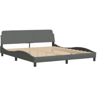vidaXL Cama Sin Colch&oacute;n De Tela Gris Oscuro 180x200 Cm Vidaxl