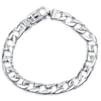 Pompeii3 Mens Curb Link 14k Gold (29gram) or Platinum (45gram) 7.5mm Bracelet 8.5