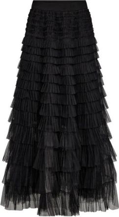 Co'Couture Jade CC Skirt - Dames - Maxi Rokken - Zwart - XS - Polyester - Rokken