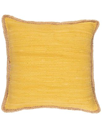 LR Home Lr Home Solid Jute Bordered Throw Pillow
