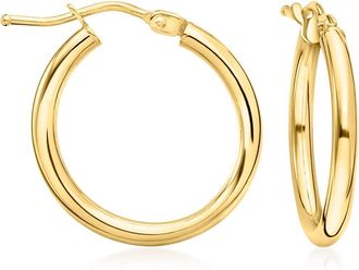Ross-Simons Italian 2mm 18kt Yellow Gold Hoop Earrings