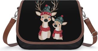 Generic Cute Christmas Reindeers Small Womens Crossbody Bags Shoulder Handbag with Adjustable Strap for Travel