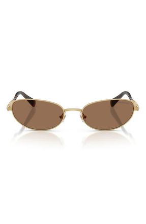 Swarovski 56mm Oval Sunglasses in Gold /Dark Brown at Nordstrom