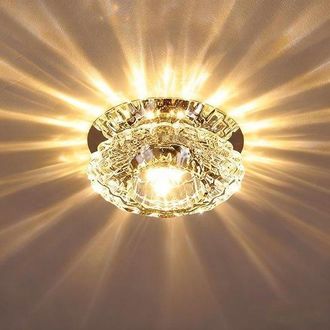 OEM L&aacute;mpara De Techo Led De Cristal Para Pasillo - 3w Blanco C&aacute;lido - Para Pasillo Y Sala De Estar