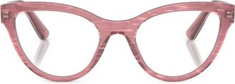 Dolce & Gabbana Eyewear cat-eye frame clear-lenses glasses - women - Plastic - 52 - Pink
