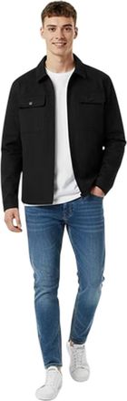 Jack Wills Heren Shire Utility-overshirt met doorlopende ritssluiting (Zwart)