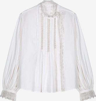 Louise Misha Bluse aus Biobaumwolle und Spitze Agathe