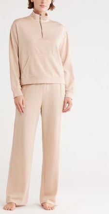 Tart Paxe Scuba Knit Half Zip Pullover & Pants Lounge Set in Warm Taupe at Nordstrom Rack, Size X-Large