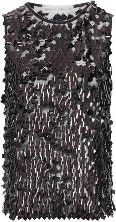 Niccol&ograve; Pasqualetti Tank Top - Square Dangle Sequin Tulle