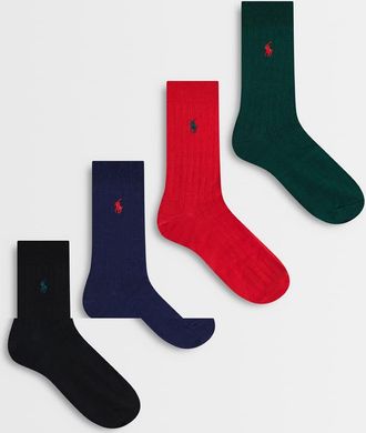 Polo Ralph Lauren calze gift set da 4 paia con logo icon multicolore