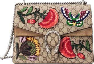 Gucci GG Supreme Embroidered Medium Dionysus Shoulder Bag