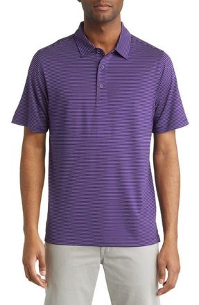 Cutter & Buck Forge DryTec Pencil Stripe Performance Polo in College Purple at Nordstrom, Size 2Xlt