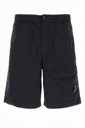 C.P. Company Minimalist Black Shorts With Elastic Waistband