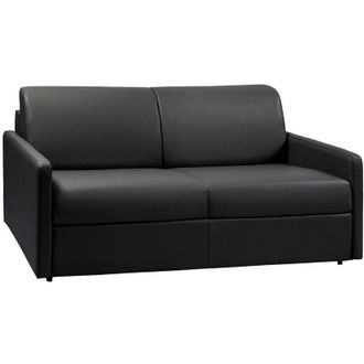 Vente-Unique Divano letto 3 posti a ribalta Letto con doghe larghe 140 cm Materasso 14 cm Similpelle Nero - CALIFE