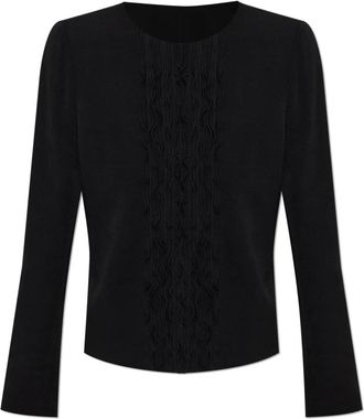 Emporio Armani Ruffled Jacket - Dames - Zomerjassen - Zwart - XS - Leer - Jassen