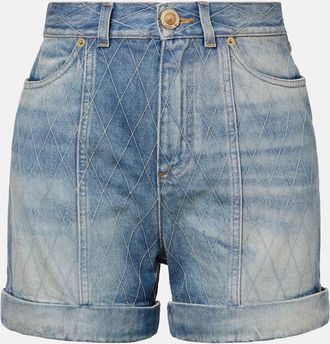 Balmain Patterned denim shorts
