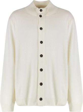 Moorer Kasjmier Ribgebreide Vest - Heren - Cashmere truien - Wit - 4XL - Kasjmier - Truien & Vesten