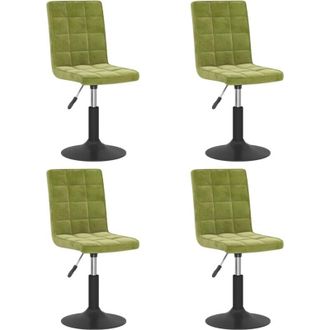 vidaXL Sillas De Comedor Giratorias 4 Uds De Terciopelo Verde Claro Vidaxl