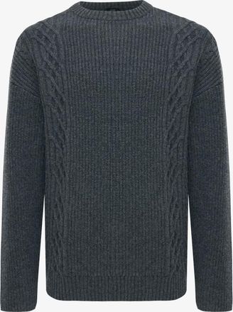 Genti Cable Roundneck | Donkergrijs