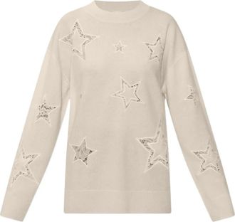 LoveShackFancy star-lace sweater - women - Cashmere/Wool - S - Neutrals