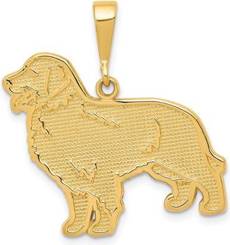 Diamond2Deal 14k Yellow Gold Golden Retriever Pendant