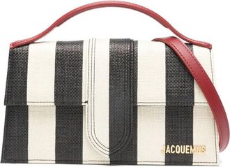 Jacquemus Le Grand Baby In Striped Patchwork Raffia Bags