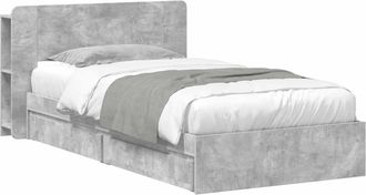 vidaXL Estructura De Cama Con Almacenamiento Gris Hormig&oacute;n 90 X 190 Cm Vidaxl