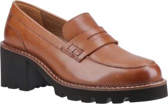 Hush Puppies Giavanna Leather WoMens Tan Loafers - Size UK 4