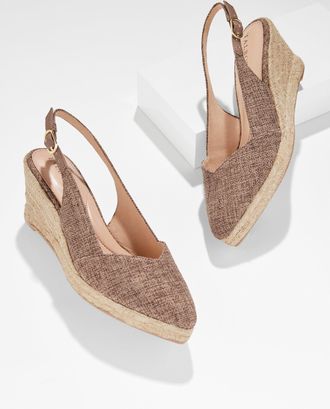 Talbots Vivi Slingback Espadrille Wedges - Raffia - Branch - 10 1/2 M Talbots