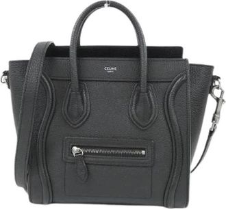 Celine Pre-owned Luggage Nano Shopper Calf Handbag - Dames - Vintage Handtas - Zwart - ONE Size - Leer - Vintage