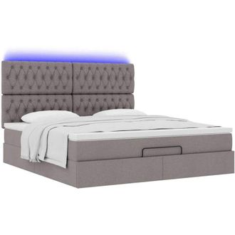 vidaXL Estructura De Cama Otomana Colch&oacute;n Tela Gris Pardo 160x200cm Vidaxl