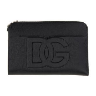 Dolce & Gabbana Wallets & Cardholders, male, Black, Size: ONE SIZE Pochette Cervo + DG Sugherite
