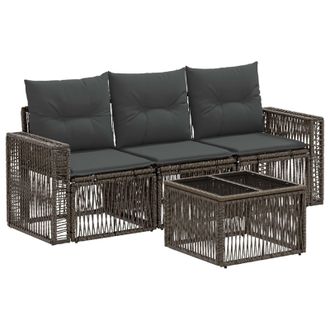 vidaXL Conjunto De Sof&aacute;s De Jard&iacute;n 4 Pcs Gris Y Gris Oscuro Vidaxl