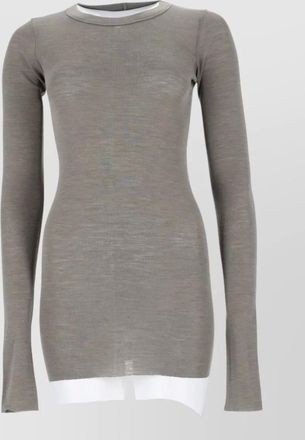 Rick Owens virgin wool silk long-sleeve knitted top