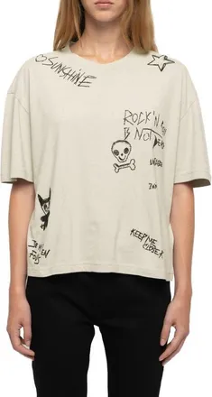 Zadig&Voltaire Taida Graphic Boxy T-Shirt in Gris Chine Clai at Nordstrom, Size X-Small