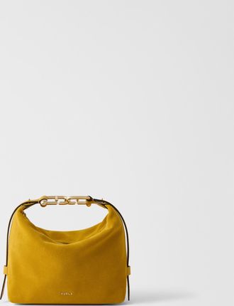 Furla Tonie Borsa A Spalla Xl Toni Giallo Senape Giallo Camoscio Donna