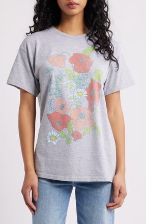 Junk Food Flowers Cotton Graphic T-Shirt in Sport Grey at Nordstrom, Size X-Small