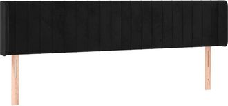 vidaXL Cabecero Con Led De Terciopelo Negro 183x16x78/88 Cm Vidaxl