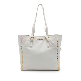 Miu Miu Pre-owned Miu Miu Studded Soft Calf Tote Ladies STB0WXEQYEHT1CRR