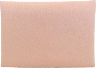 Herm&egrave;s Rose Sakura Chevre Leather Coin Purse/Coin Case (Pre-Owned)