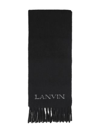 Lanvin fringed-edges scarf - Zwart
