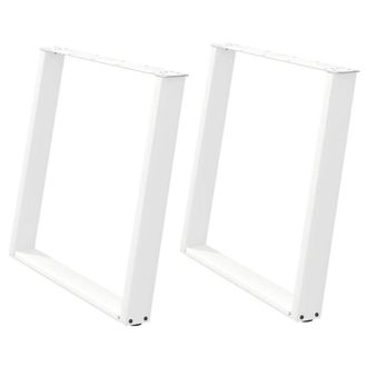 Berkfield Home vidXL Dining Table Legs U-Shaped 2 pcs White 90x(72-73) cm Steel