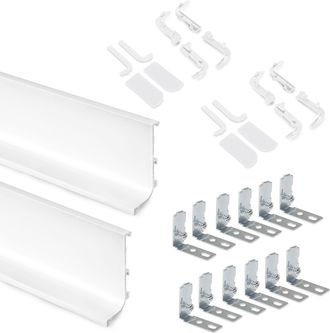 Emuca Kit Profilo Gola Superiore Per Mobili Da Cucina, Verniciato Bianco, Alluminio 8160012 Emuca