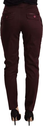 Just Cavalli Womens Mid-Waist Skinny Trousers Burgundy