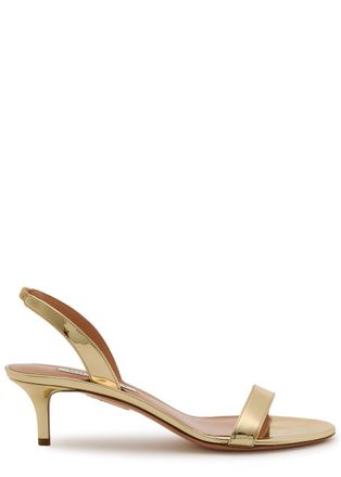 Aquazzura Aquazzura So Nude 50 Metallic Leather Sandals - Gold - 38 (IT38/ UK5)