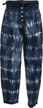 Ulla Johnson Apollo Tie-Dyed Tapered Jeans in Blue Cotton